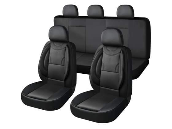 10 részes univerzális autós üléshuzat szett PU bőr fekete